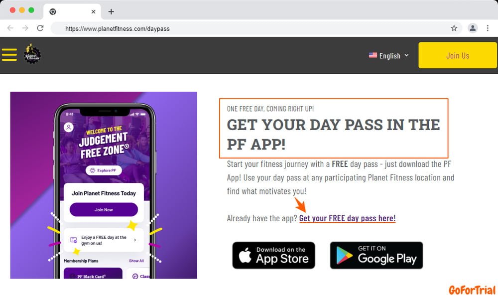 Planet Fitness Day Pass