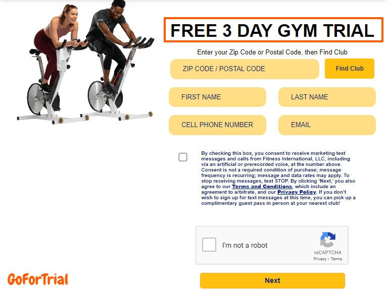 LA Fitness Free Trial 3 Day Pass