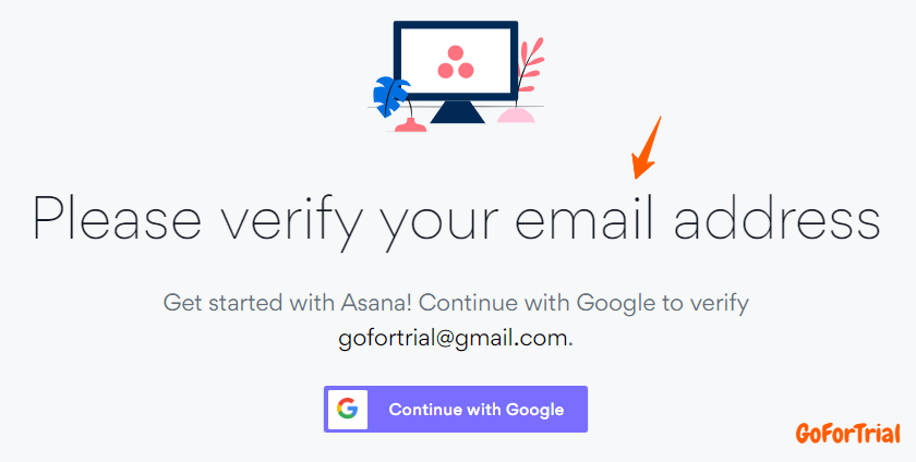 Asana verify your email address