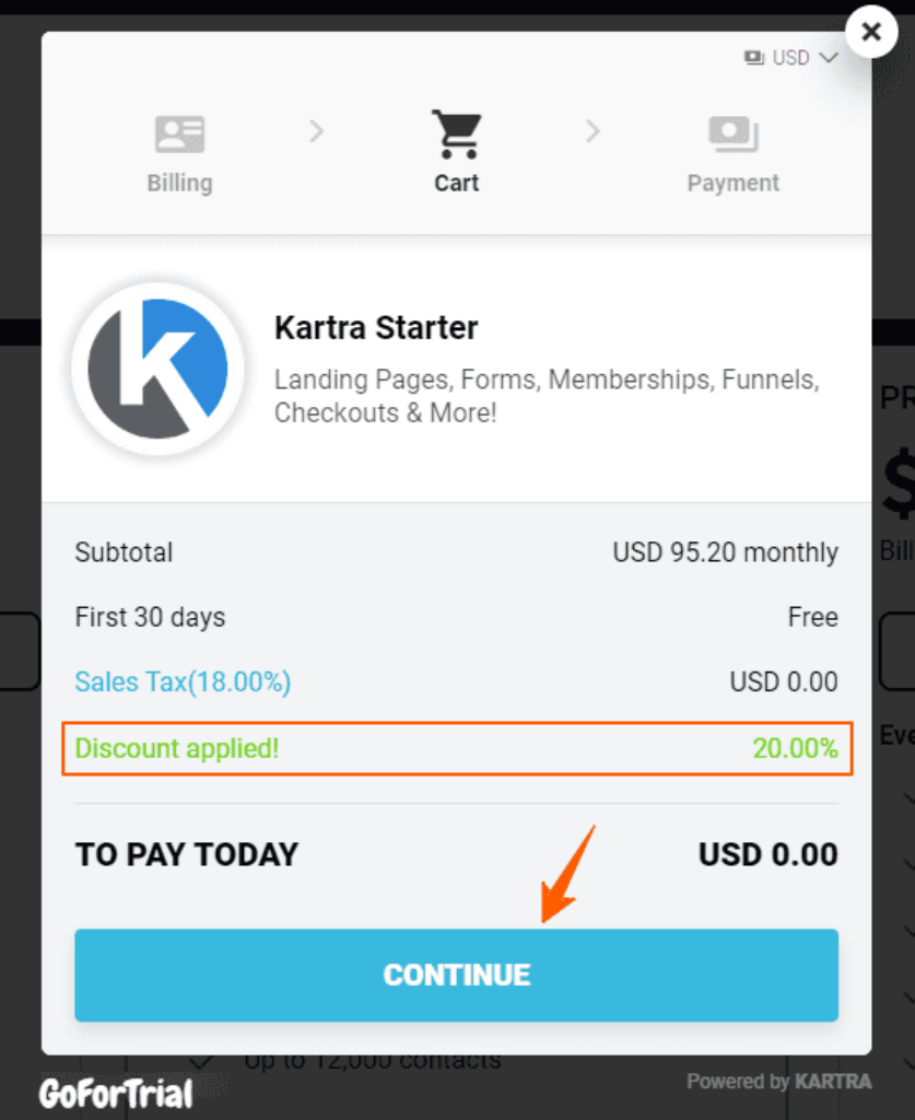 How To Apply Coupon on Kartra Website