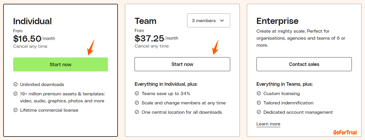 Envato Elements Free Trial - Get Unlimited Downloads and Access to Premium Files for Free! 4 Envato Elements Pricing Plan
