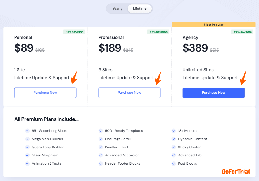 Gutenkit Discount Coupon, Avail Special 30% Discount or Save $126 1 GutenKit Pricing Lifetime Plans