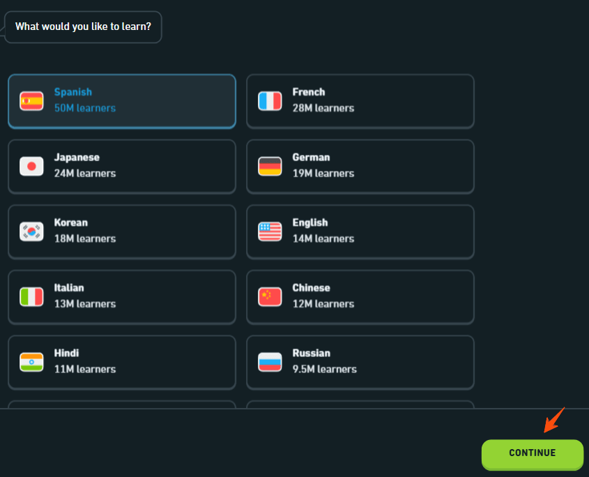 Duolingo-Choose-Language