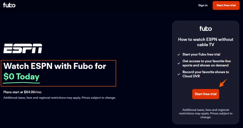 ESPN Trial with Fubo