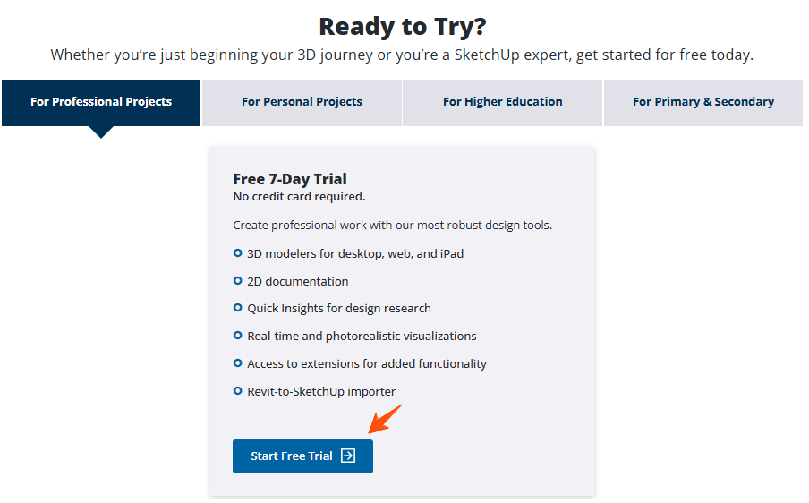 SketchUp Free Trial 2025, Activate Free Pro & Studio Trial Account 5 SketchUp-Plans