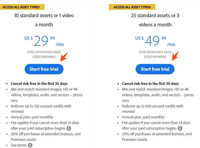 Adobe Stock Free Trial: Free Download From Your Trial Account 3 Adobe-Stock-pricing-and-membership-plan