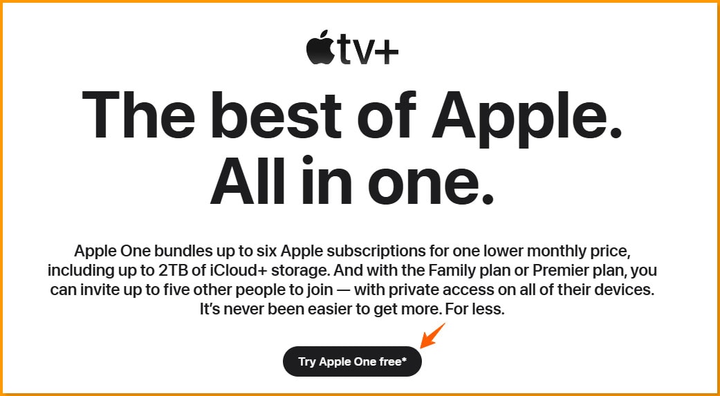 Apple One Free Trial Option for Apple TV+