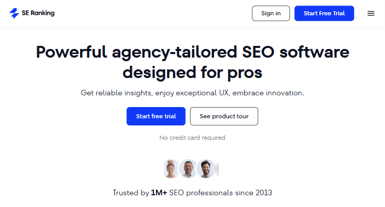 SE Ranking Promo Code 2025 and Offers, Upto 55% Discount on Its Plans 7 SE Ranking home page banner