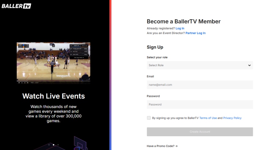 BallerTV Free Trial - Start Your Free Trial and Stream Live Sports 3 Create BalletTv Account