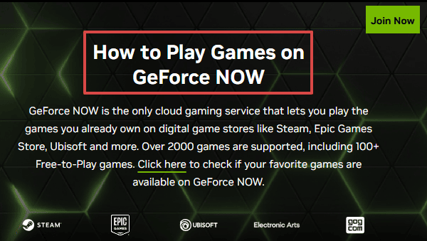 How to play games on GeForce NOW